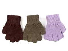 Mikk-line dark mink/slate black/chalk violet fingervanter uld/kunst (3-pack)